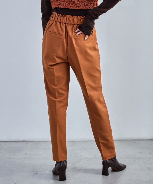 Fashion Letter(ファッションレター)の「【10色展開】ハイウエストテーパードタックスラックス ハイウエスト レディース 低身長 タック(スラックス・レディース・ブラウン系その他/グレイッシュベージュ/ブラック/グレー/イエロー/オレンジ/ネイビー/ピンク/グリーン/ブラウン・M)」の18枚目の写真