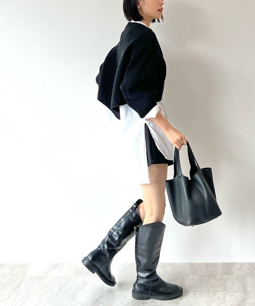 STELLA FISH(ステラフィッシュ)の「Cape Poncho Knit Tops(ニット/セーター・レディース・グレー/ブラック・FREE)」の19枚目の写真