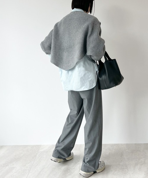 STELLA FISH(ステラフィッシュ)の「Cape Poncho Knit Tops(ニット/セーター・レディース・グレー/ブラック・FREE)」の14枚目の写真