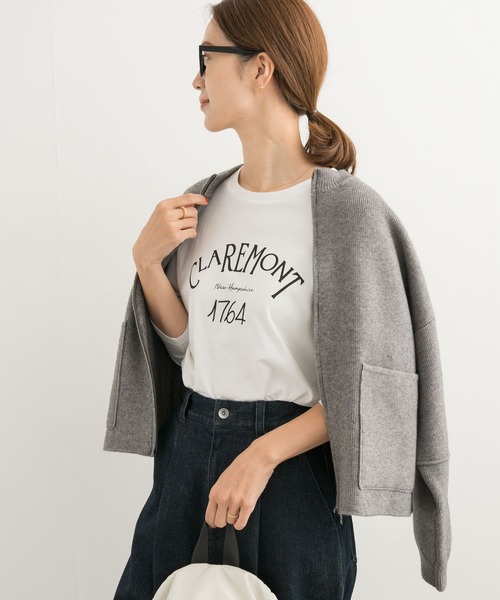 URBAN RESEARCH DOORS(アーバンリサーチドアーズ)の「ロゴプリント+刺しゅうロンT-SHIRTS(Tシャツ/カットソー・レディース・チャコールグレー/オフホワイト/ホワイト系その他・MEDIUM)」の11枚目の写真