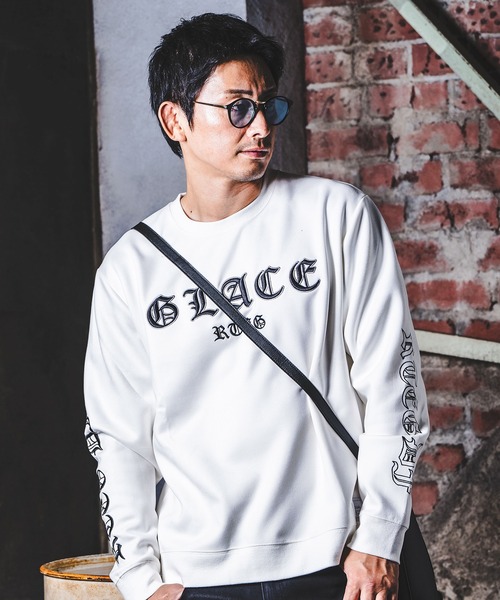 adamsJUGGLER(アダムスジャグラー)の「RTEG/グラススウェットプル(スウェット・メンズ・ホワイト/ブラック・XL/S/M/L)」の2枚目の写真