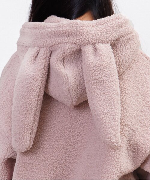 algy(アルジー)の「ウサミミボアパーカー(ブルゾン・キッズ・ブラック/ピンク/オフホワイト・SMALL/MEDIUM/X-SMALL/XX-SMALL)」の6枚目の写真