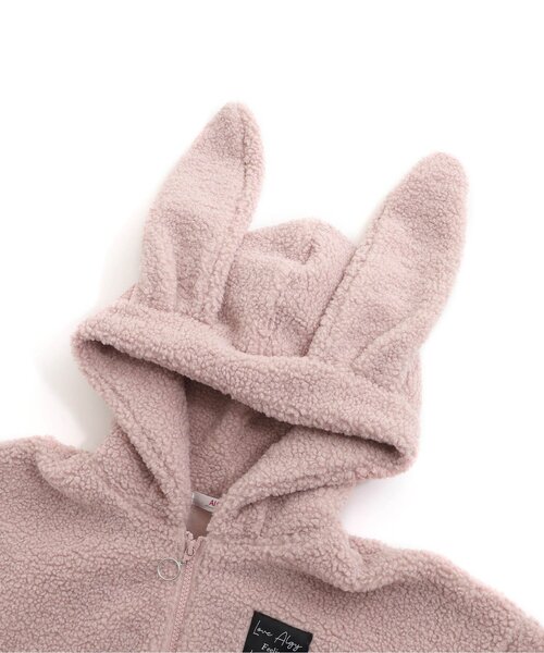 algy(アルジー)の「ウサミミボアパーカー(ブルゾン・キッズ・ブラック/ピンク/オフホワイト・SMALL/MEDIUM/X-SMALL/XX-SMALL)」の5枚目の写真