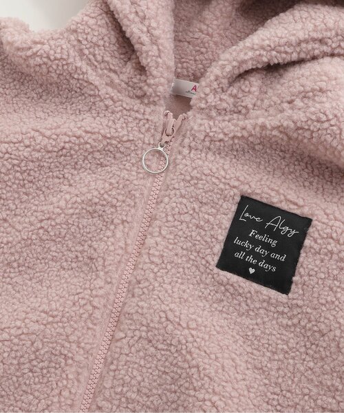 algy(アルジー)の「ウサミミボアパーカー(ブルゾン・キッズ・ブラック/ピンク/オフホワイト・SMALL/MEDIUM/X-SMALL/XX-SMALL)」の4枚目の写真