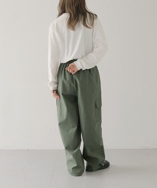 HER CLOSET(ハークローゼット)の「 【HER CLOSET】ワイドパラシュートカーゴパンツ WIDE PARACHUTE CARGO PANTS(カーゴパンツ・レディース・チャコール/カーキ/ブラック・FREE)」の12枚目の写真