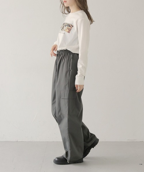 HER CLOSET(ハークローゼット)の「 【HER CLOSET】ワイドパラシュートカーゴパンツ WIDE PARACHUTE CARGO PANTS(カーゴパンツ・レディース・チャコール/カーキ/ブラック・FREE)」の22枚目の写真