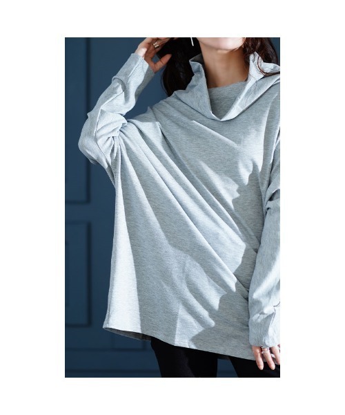Sawa a la mode(サワアラモード)の「オフタートルカットソー(Tシャツ/カットソー・レディース・ブラック/グレー・FREE)」の9枚目の写真