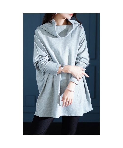 Sawa a la mode(サワアラモード)の「オフタートルカットソー(Tシャツ/カットソー・レディース・ブラック/グレー・FREE)」の11枚目の写真