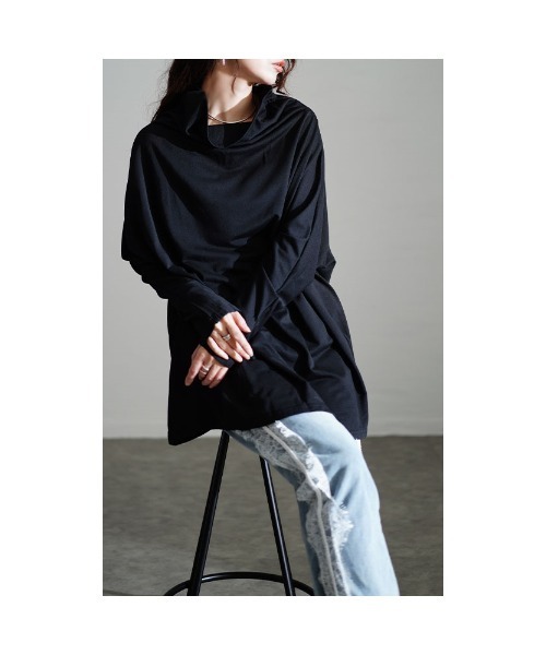 Sawa a la mode(サワアラモード)の「オフタートルカットソー(Tシャツ/カットソー・レディース・ブラック/グレー・FREE)」の15枚目の写真