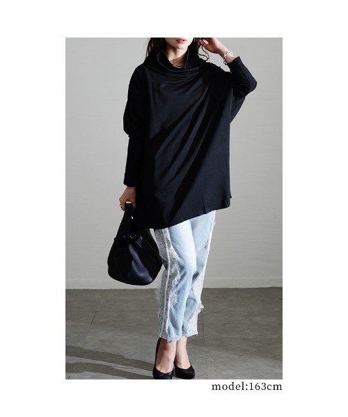 Sawa a la mode(サワアラモード)の「オフタートルカットソー(Tシャツ/カットソー・レディース・ブラック/グレー・FREE)」の17枚目の写真
