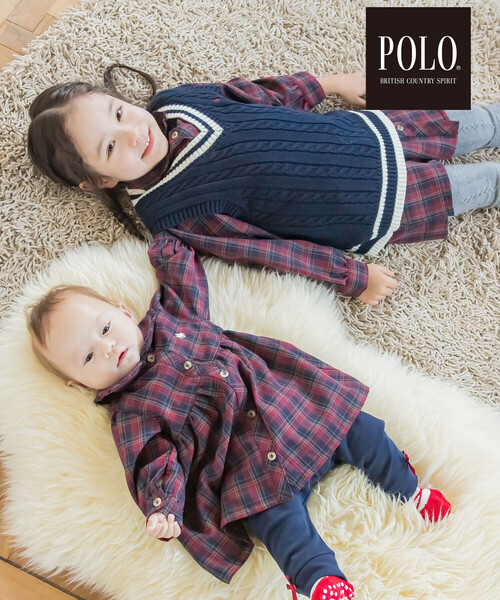 SLAP SLIP（スラップスリップ）の「【POLO BCS(ポロ・ビーシーエス)×SLAP SLIPコラボ】【お揃い】チェック襟付きフレアワンピース(80~140cm)（ワンピース・キッズ・グリーン系その他/レッド系その他・100cm/90cm/80ｃｍ/110cm/130cm/120cm/140cm）」の12枚目の写真