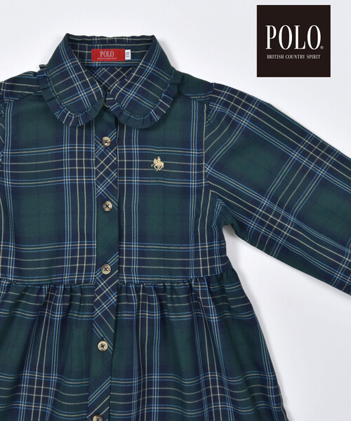 SLAP SLIP（スラップスリップ）の「【POLO BCS(ポロ・ビーシーエス)×SLAP SLIPコラボ】【お揃い】チェック襟付きフレアワンピース(80~140cm)（ワンピース・キッズ・グリーン系その他/レッド系その他・100cm/90cm/80ｃｍ/110cm/130cm/120cm/140cm）」の14枚目の写真