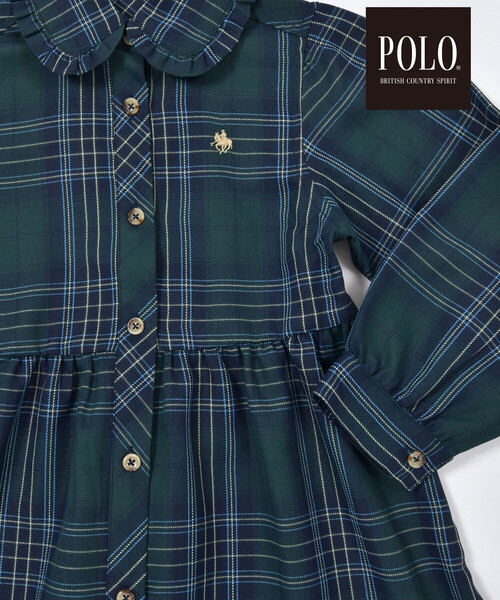 SLAP SLIP（スラップスリップ）の「【POLO BCS(ポロ・ビーシーエス)×SLAP SLIPコラボ】【お揃い】チェック襟付きフレアワンピース(80~140cm)（ワンピース・キッズ・グリーン系その他/レッド系その他・100cm/90cm/80ｃｍ/110cm/130cm/120cm/140cm）」の15枚目の写真
