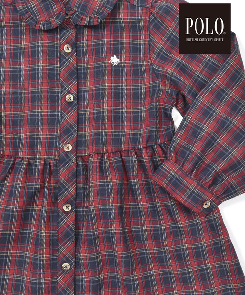 SLAP SLIP（スラップスリップ）の「【POLO BCS(ポロ・ビーシーエス)×SLAP SLIPコラボ】【お揃い】チェック襟付きフレアワンピース(80~140cm)（ワンピース・キッズ・グリーン系その他/レッド系その他・100cm/90cm/80ｃｍ/110cm/130cm/120cm/140cm）」の10枚目の写真