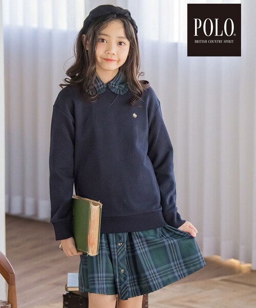 SLAP SLIP（スラップスリップ）の「【POLO BCS(ポロ・ビーシーエス)×SLAP SLIPコラボ】【お揃い】チェック襟付きフレアワンピース(80~140cm)（ワンピース・キッズ・グリーン系その他/レッド系その他・100cm/90cm/80ｃｍ/110cm/130cm/120cm/140cm）」の3枚目の写真