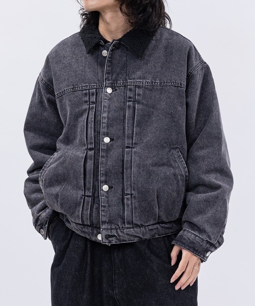 Black by vanquiche デニムジャケット ボア付き Black by vanquiche デニムジャケット ボア付き 2WAYデニムジャケット