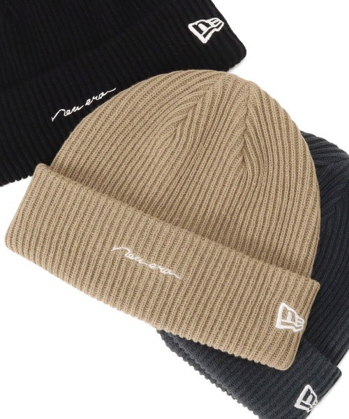 NEW ERA(ニューエラ)の「ニューエラ リブカフニット帽 HANDWRITTEN ONSPOTZ別注(ニットキャップ/ビーニー・メンズ・ブラック/グレー/ホワイト/ベージュ/ネイビー/グレー系その他/ホワイト系その他/グリーン・FREE)」の6枚目の写真