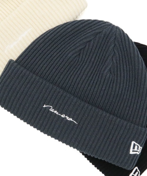 NEW ERA(ニューエラ)の「ニューエラ リブカフニット帽 HANDWRITTEN ONSPOTZ別注(ニットキャップ/ビーニー・メンズ・ブラック/グレー/ホワイト/ベージュ/ネイビー/グレー系その他/ホワイト系その他/グリーン・FREE)」の4枚目の写真