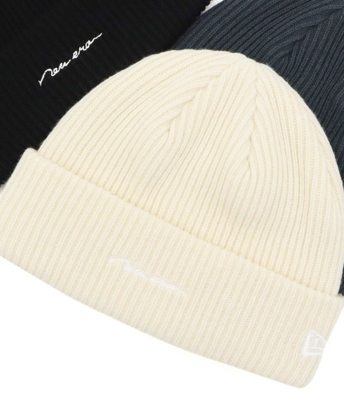 NEW ERA(ニューエラ)の「ニューエラ リブカフニット帽 HANDWRITTEN ONSPOTZ別注(ニットキャップ/ビーニー・メンズ・ブラック/グレー/ホワイト/ベージュ/ネイビー/グレー系その他/ホワイト系その他/グリーン・FREE)」の2枚目の写真