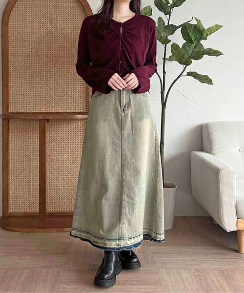 apres jour clair（アプレジュールクレア）の「【apres jour clair】ギャザーニットカーディガン【ZOZOTOWN限定アイテム】（カーディガン/ボレロ・レディース・アイボリー/ブラウン系その他/ボルドー・X-LARGE/フリー）」の19枚目の写真