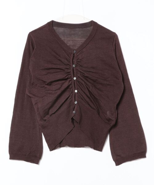 apres jour clair（アプレジュールクレア）の「【apres jour clair】ギャザーニットカーディガン【ZOZOTOWN限定アイテム】（カーディガン/ボレロ・レディース・アイボリー/ブラウン系その他/ボルドー・X-LARGE/フリー）」の20枚目の写真