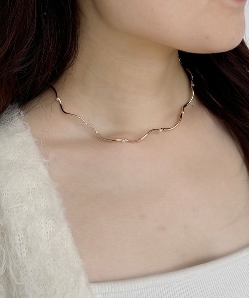 Heather（ヘザー）の「ウネウネパールネックレス　234095（ネックレス・レディース・ゴールド/シルバー・ONE SIZE）」の2枚目の写真