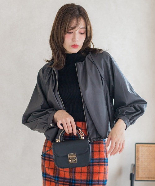 【セール】レザーライクブルゾン≪手洗い可能≫（ブルゾン）｜ketty（ケティ）