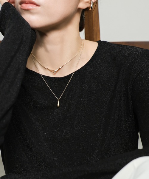 select MOCA（セレクトモカ）の「ドロップフック2セットネックレス（ネックレス・レディース・シルバー/ゴールド・FREE）」の7枚目の写真