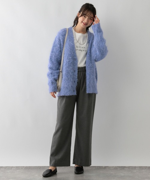 GLOBAL WORK Smile Seed Store（グローバルワーク スマイルシードストア）の「ふわもちシャギーカーディガン/116045（カーディガン/ボレロ・レディース・ブルー/ベージュ/チャコール・MEDIUM/LARGE/X-LARGE/SMALL）」の13枚目の写真