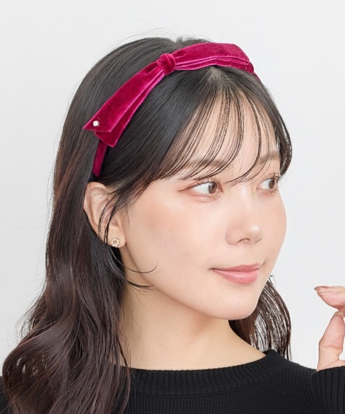 細ベロアリボンカチューシャ（カチューシャ）｜Heartdance（ハート