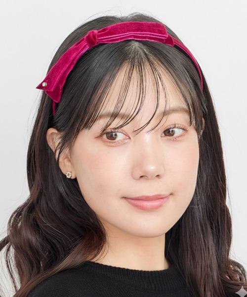 細ベロアリボンカチューシャ（カチューシャ）｜Heartdance（ハート