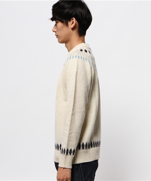 CIAOPANIC（チャオパニック）の「【Ciaopanic】　アイスランドロピKNITP/O（ニット/セーター・メンズ・ブラウン/グレー/オフホワイト・LARGE/MEDIUM）」の4枚目の写真