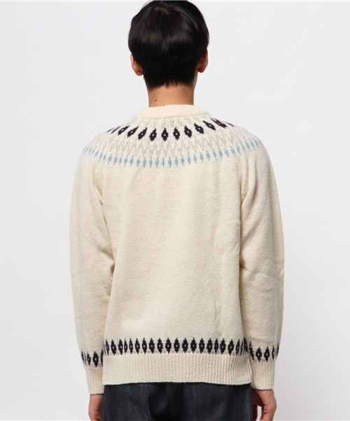 CIAOPANIC（チャオパニック）の「【Ciaopanic】　アイスランドロピKNITP/O（ニット/セーター・メンズ・ブラウン/グレー/オフホワイト・LARGE/MEDIUM）」の5枚目の写真