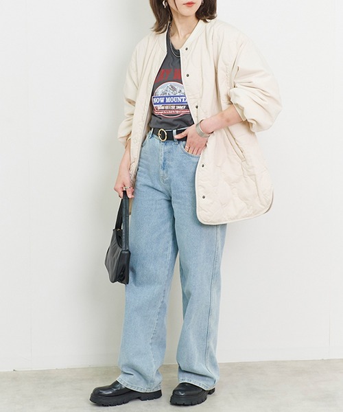 Fizz(フィズ)の「【Fizz/フィズ】 ウェーブキルトフロントボタンジャケット(ノーカラージャケット・レディース・ベージュ/アイボリー/ブラック/カーキ・M)」の11枚目の写真