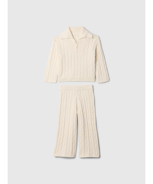 【セール】ケーブルニット ハーフジップ セーターセット (幼児・ベビー)（セットアップ）｜GAP（ギャップ）