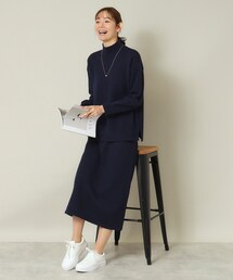 ITS'DEMO | 【ウエストゴム／手洗い可】ハイネックニットセットアップ(セットアップ)