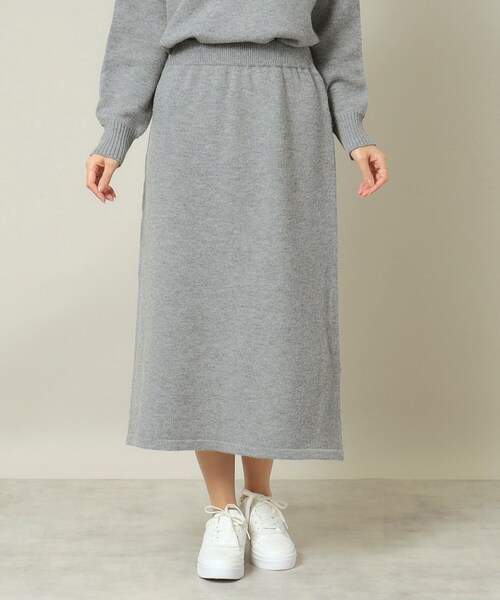 ITS'DEMO（イッツデモ）の「◆【ウエストゴム／手洗い可】ハイネックニットセットアップ（セットアップ・レディース・グレー/ベージュ/ネイビー/ライトブルー・00）」の6枚目の写真
