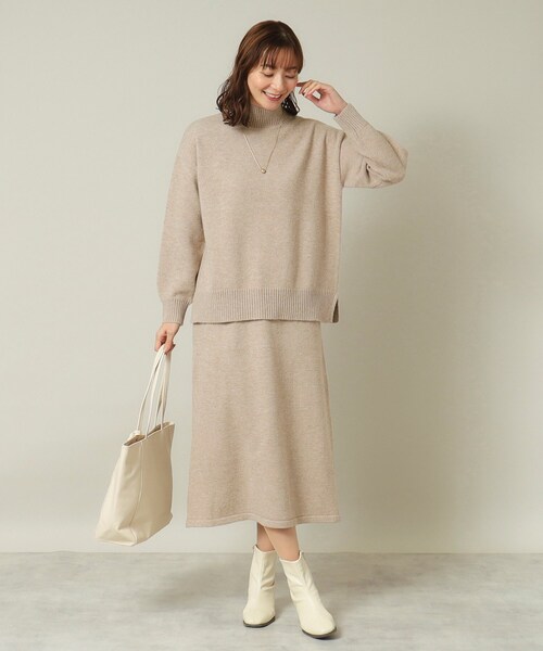 ITS'DEMO（イッツデモ）の「◆【ウエストゴム／手洗い可】ハイネックニットセットアップ（セットアップ・レディース・グレー/ベージュ/ネイビー/ライトブルー・00）」の11枚目の写真