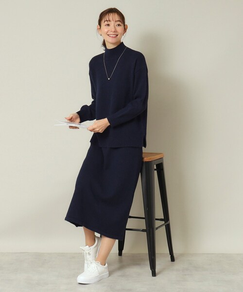 ITS'DEMO（イッツデモ）の「◆【ウエストゴム／手洗い可】ハイネックニットセットアップ（セットアップ・レディース・グレー/ベージュ/ネイビー/ライトブルー・00）」の15枚目の写真