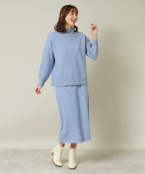 ITS'DEMO（イッツデモ）の「◆【ウエストゴム／手洗い可】ハイネックニットセットアップ（セットアップ・レディース・グレー/ベージュ/ネイビー/ライトブルー・00）」の19枚目の写真