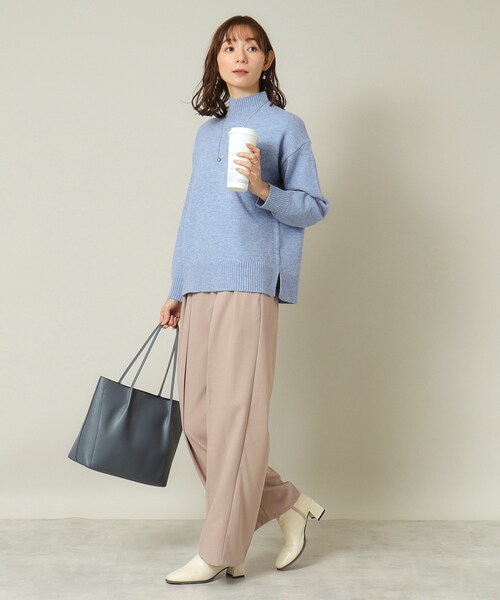 ITS'DEMO（イッツデモ）の「◆【ウエストゴム／手洗い可】ハイネックニットセットアップ（セットアップ・レディース・グレー/ベージュ/ネイビー/ライトブルー・00）」の21枚目の写真