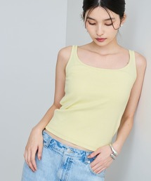 【洗える】タイニーストラップラメタンクトップ