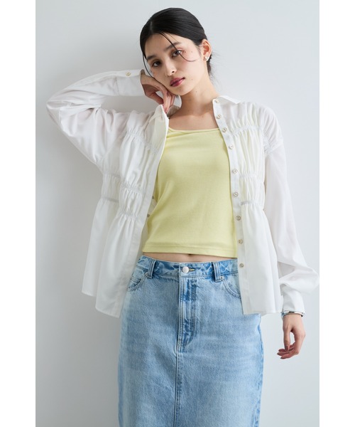 VIS（ビス）の「【洗える】タイニーストラップラメタンクトップ（タンクトップ・レディース・ブラック/クリーム/グレー/オフホワイト・FREE）」の10枚目の写真