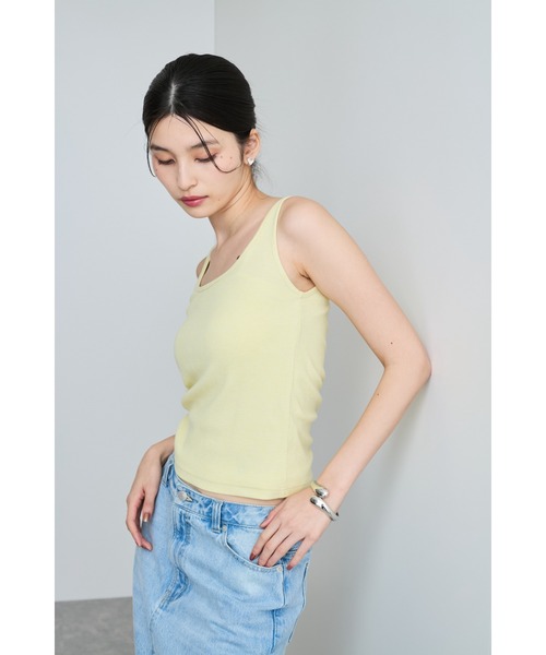 VIS（ビス）の「【洗える】タイニーストラップラメタンクトップ（タンクトップ・レディース・ブラック/クリーム/グレー/オフホワイト・FREE）」の12枚目の写真