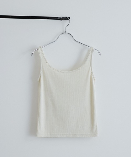 VIS（ビス）の「【洗える】タイニーストラップラメタンクトップ（タンクトップ・レディース・ブラック/クリーム/グレー/オフホワイト・FREE）」の14枚目の写真