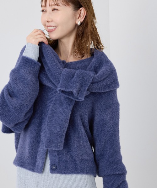 セール】fluffy knitフラッフィーニット/ふわふわMIXフェザー