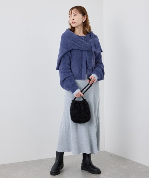 fluffy knitフラッフィーニット/ふわふわMIXフェザーニット