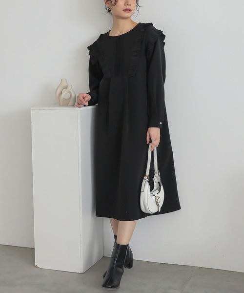 n'OrLABEL(ノアールレーベル)の「プリーツフリルワンピース(ドレス・レディース・ブラック・2/1)」の21枚目の写真