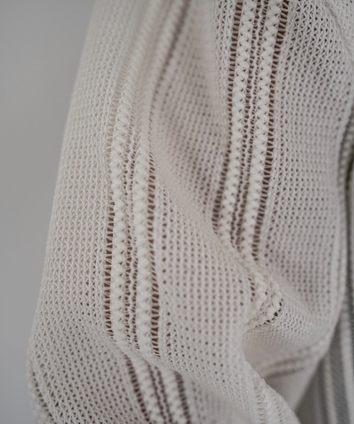 Utusiyo（ウツシヨ）の「jacquard long sleeve 綯（Tシャツ/カットソー・メンズ・アイボリー/ブラック・FREE）」の4枚目の写真