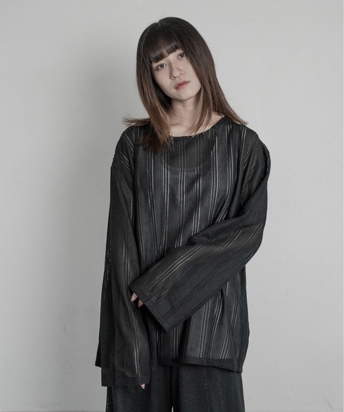 【よっしー】 セール】jacquard long sleeve 綯（Tシャツ/カットソー